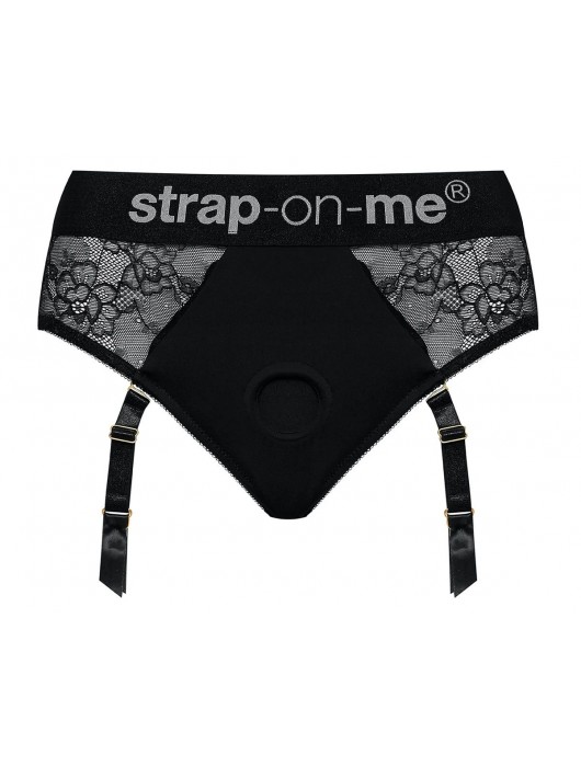 Черные трусики для насадок Diva Lingerie Harness - size L - Strap-on-me - купить с доставкой в Кисловодске