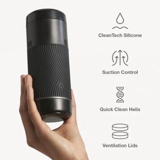 Черный мастурбатор с контролем всасывания Arcwave Pow Stroker - Arcwave - в Кисловодске купить с доставкой