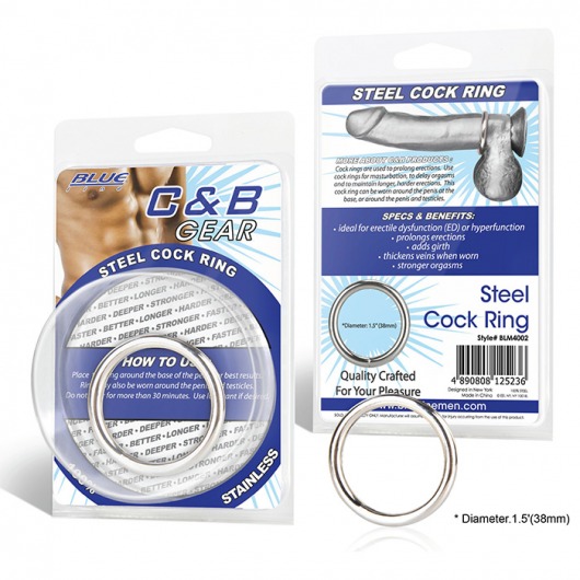 Стальное эрекционное кольцо STEEL COCK RING - 4.5 см. - BlueLine - в Кисловодске купить с доставкой