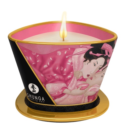 Массажная свеча Rose Petals с ароматом розы - 170 мл. - Shunga - купить с доставкой в Кисловодске