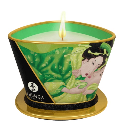 Массажная свеча Exotic Green Tea с ароматом зелёного чая - 170 мл. - Shunga - купить с доставкой в Кисловодске