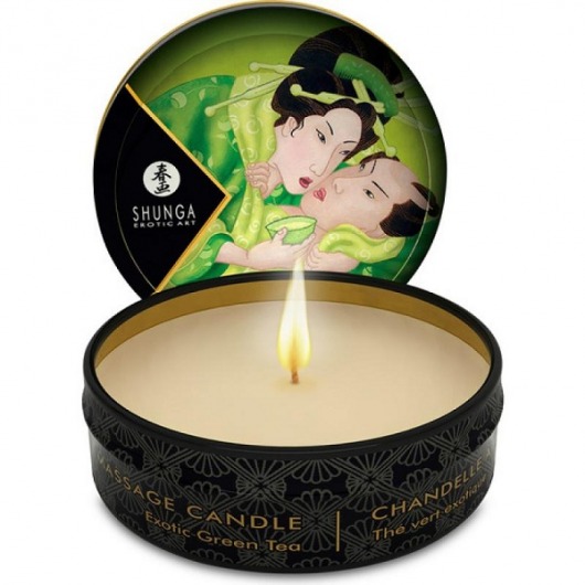 Массажная свеча Exotic Green Tea с ароматом зелёного чая - 30 мл. - Shunga - купить с доставкой в Кисловодске