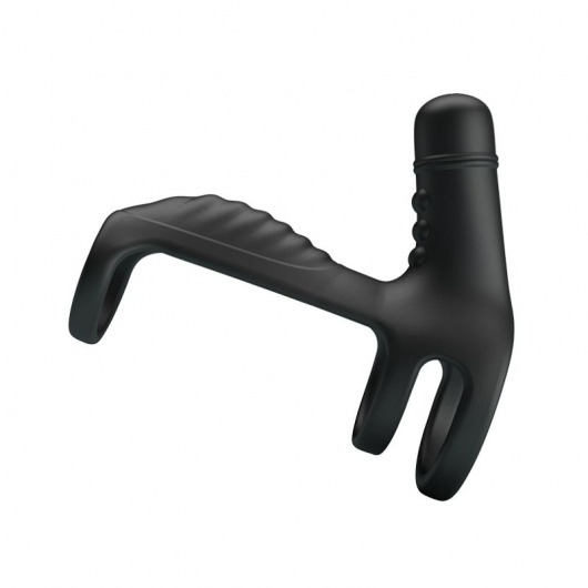 Черная вибронасадка на пенис Vibrating Penis Sling - Baile - в Кисловодске купить с доставкой