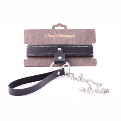 Узкий однослойный ошейник с поводком - Crazy Handmade - купить с доставкой в Кисловодске