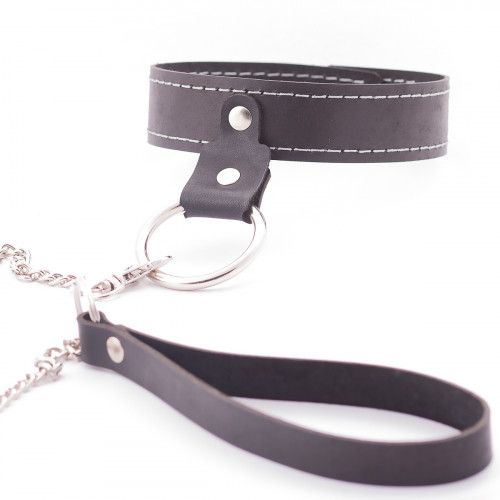 Узкий однослойный ошейник с поводком - Crazy Handmade - купить с доставкой в Кисловодске