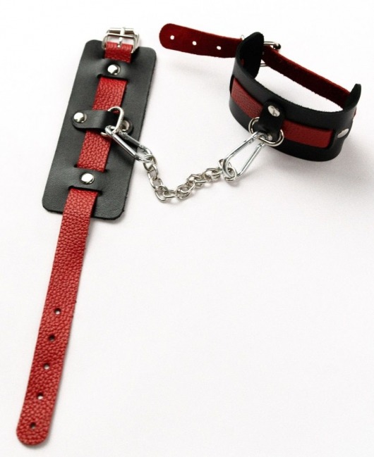 Черные оковы с красным декором и заклепками - Crazy Handmade - купить с доставкой в Кисловодске