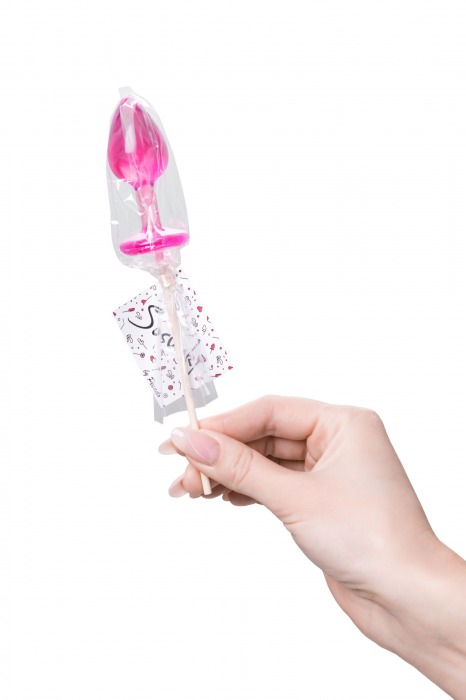Розовый леденец  в форме анальной втулки со вкусом айриш крим - 29 гр. - Sosuчki - купить с доставкой в Кисловодске