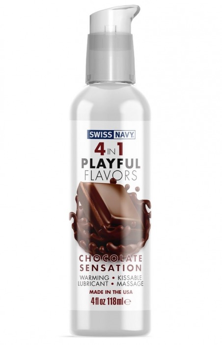 Массажный гель 4-в-1 Chocolate Sensation с ароматом шоколада - 118 мл. - Swiss navy - купить с доставкой в Кисловодске