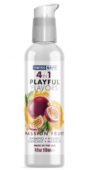 Массажный гель 4-в-1 Wild Passion Fruit с ароматом маракуйи - 118 мл. - Swiss navy - купить с доставкой в Кисловодске
