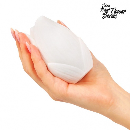 Белый нереалистичный мастурбатор в форме бутона цветка Lotus - 1137 - в Кисловодске купить с доставкой