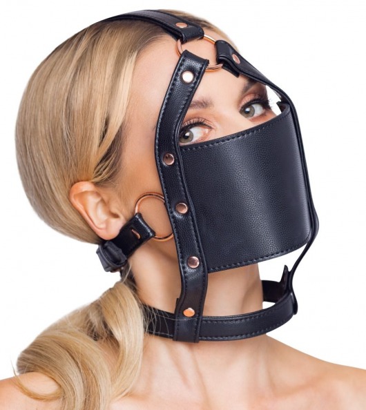 Черный намордник с кляпом-шаром Head Harness With A Gag - Orion - купить с доставкой в Кисловодске