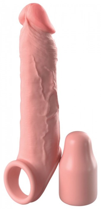 Телесная насадка-удлинитель 2 Inch Silicone X-tension with Strap - 20,3 см. - Pipedream - в Кисловодске купить с доставкой