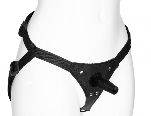 Черный женский пояс-трусики с плугом - LOVETOY (А-Полимер) - купить с доставкой в Кисловодске