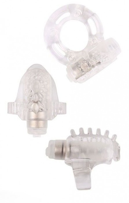 Набор из 3 прозрачных эрекционных колец с вибрацией Teasers Ring Kit - Chisa - в Кисловодске купить с доставкой