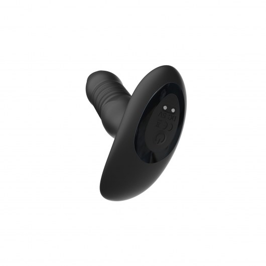 Черный анальный вибромассажёр с 10 режимами возвратно-поступательных движений - 14,5 см. - I-MOON