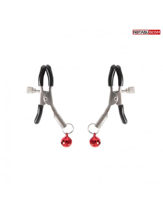 Серебристые зажимы на соски с шариками - Notabu - купить с доставкой в Кисловодске