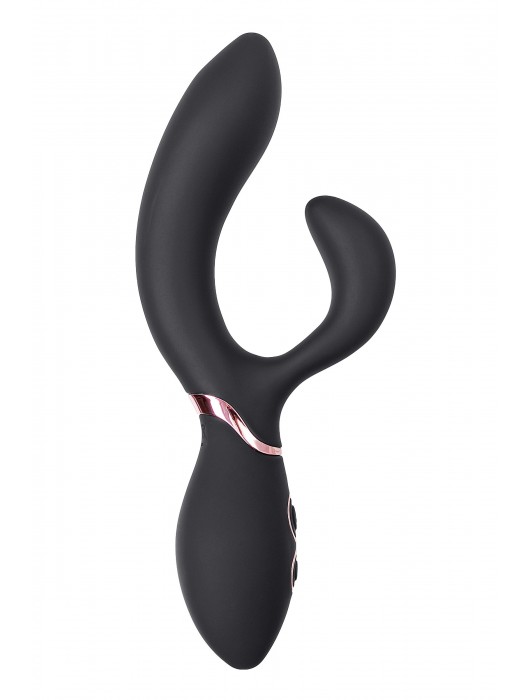 Черный вибратор Avalanche с «танцующим» клиторальным стимулятором - 20,5 см. - WANAME