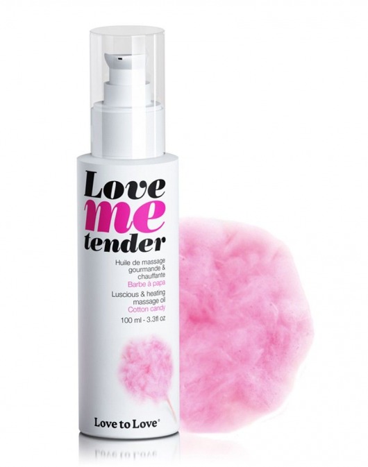 Съедобное согревающее массажное масло Love Me Tender Cotton Candy с ароматом сладкой ваты - 100 мл. - Love to Love - купить с доставкой в Кисловодске