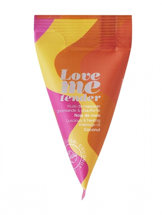 Съедобное согревающее массажное масло Love Me Tender Cocos с ароматом кокоса - 10 мл. - Love to Love - купить с доставкой в Кисловодске