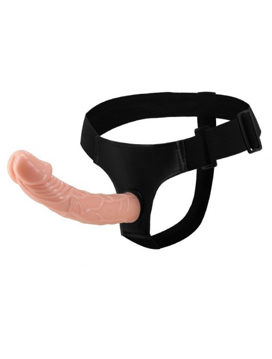 Гладкий фаллоимитатор с крупной головкой на ремешках - 19,7 см. - Baile - купить с доставкой в Кисловодске