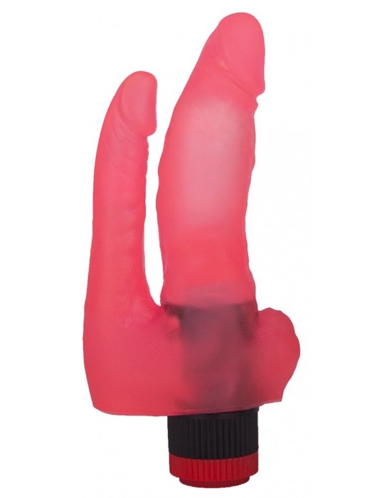 Двойной вибромассажер из розового геля - 17 см. - LOVETOY (А-Полимер)