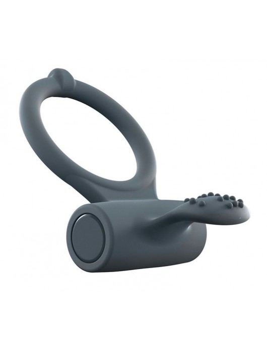 Серое перезаряжаемое эрекционное кольцо с вибрацией Power Clit - Dorcel - в Кисловодске купить с доставкой
