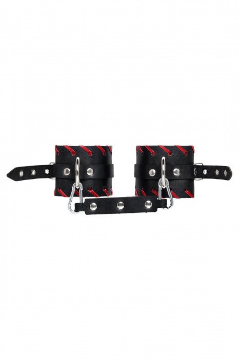 Черно-красные оковы из натуральной кожи - Pecado - купить с доставкой в Кисловодске