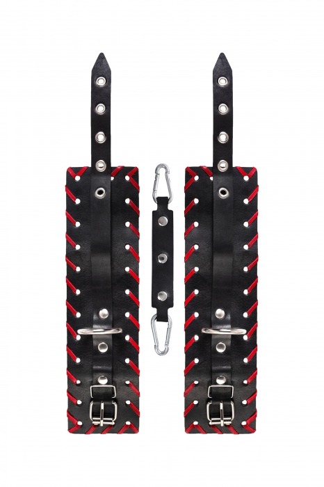 Черно-красные оковы из натуральной кожи - Pecado - купить с доставкой в Кисловодске