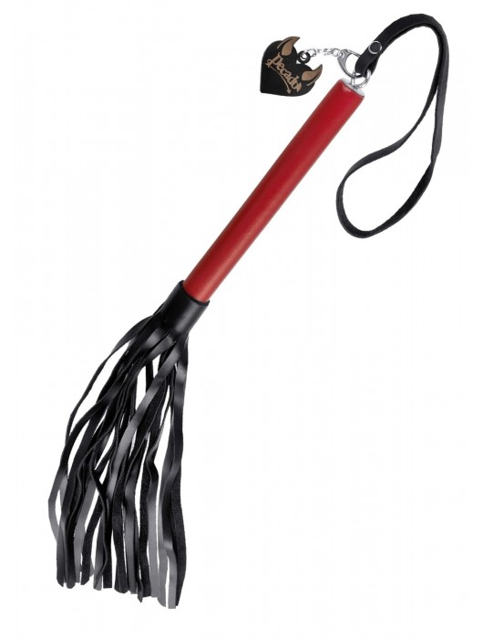 Черно-красная кожаная плеть - 50 см. - Pecado - купить с доставкой в Кисловодске