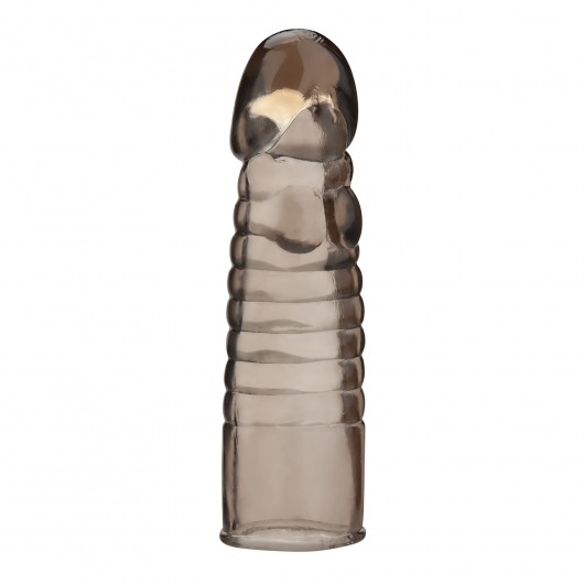 Дымчатая насадка-удлинитель Ribbed Realistic Penis Enhancing Sleeve Extension - 15,2 см. - BlueLine - в Кисловодске купить с доставкой
