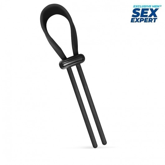 Черный ремень-лассо для усиления эрекции - Sex Expert - в Кисловодске купить с доставкой