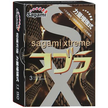 Суженные к основанию презервативы Sagami Xtreme COBRA - 3 шт. - Sagami - купить с доставкой в Кисловодске