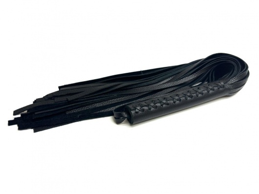 Черная многохвостовая плеть из мягкой кожи - 57 см. - БДСМ Арсенал - купить с доставкой в Кисловодске