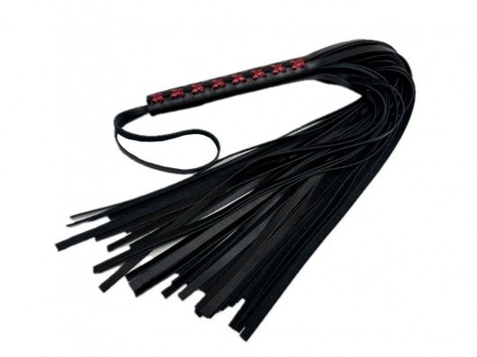 Кожаная плеть Sex Game с красным плетением на рукояти - 57 см. - БДСМ Арсенал - купить с доставкой в Кисловодске
