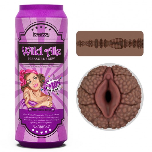 Коричневый мастурбатор-вагина Pleasure Brew Masturbator-Wild Ale в банке - Lovetoy - в Кисловодске купить с доставкой