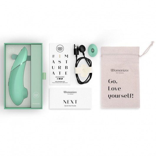 Зеленый бесконтактный клиторальный стимулятор Womanizer Next - Womanizer
