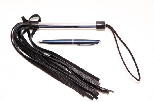 Черная плеть с металлической рукоятью - 50 см. - БДСМ Арсенал - купить с доставкой в Кисловодске