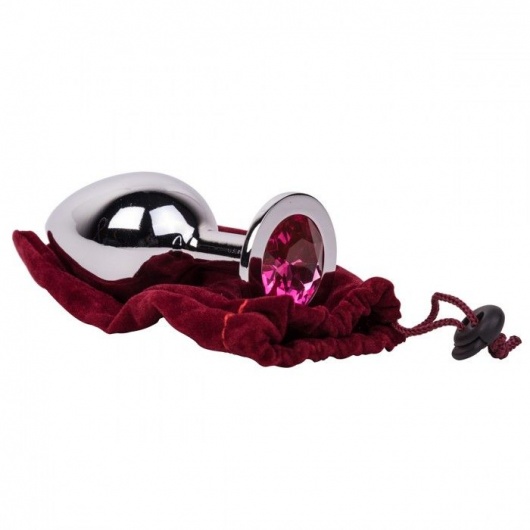 Большой стальной плаг с розовым кристаллом Pink Bubble Gum - 9,5 см. - Erotic Fantasy - купить с доставкой в Кисловодске