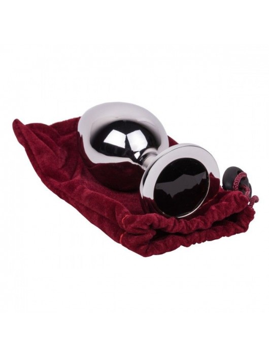 Большой стальной плаг с черным кристаллом Black Rave - 9,5 см. - Erotic Fantasy - купить с доставкой в Кисловодске