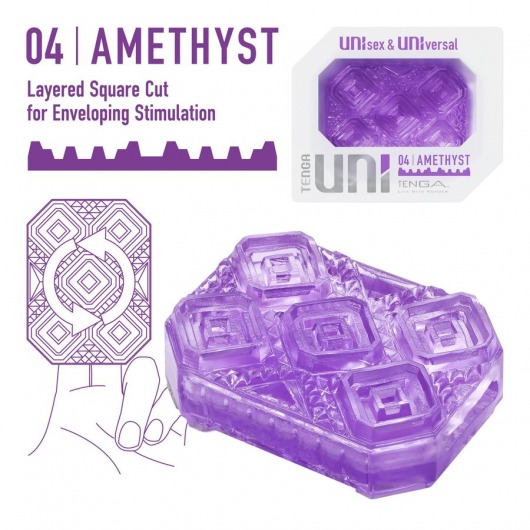 Фиолетовый мастурбатор-стимулятор Tenga Uni Amethyst - Tenga - в Кисловодске купить с доставкой