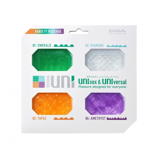 Набор из 4 мастурбаторов-стимуляторов Tenga Uni Variety Pack - Tenga - в Кисловодске купить с доставкой