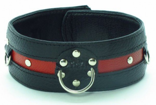 Черно-красный ошейник на пряжке - БДСМ Арсенал - купить с доставкой в Кисловодске