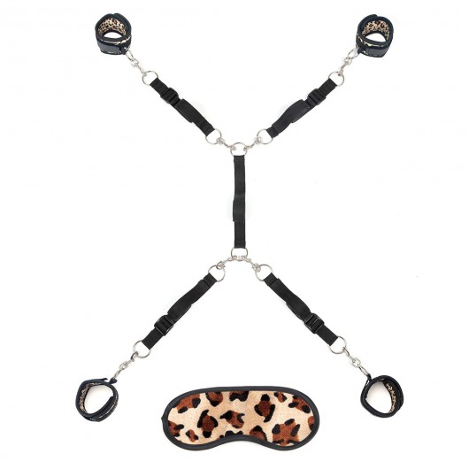 Леопардовая фиксация на матрас для рук и ног Classic Bedspreader - Lux Fetish - купить с доставкой в Кисловодске