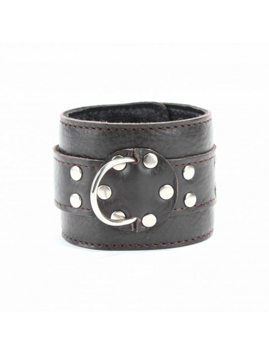 Коричневые оковы из мягкой кожи на металлической цепочке - БДСМ Арсенал - купить с доставкой в Кисловодске