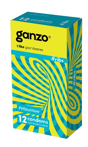 Презервативы с ребристой структурой Ganzo Ribs - 12 шт. - Ganzo - купить с доставкой в Кисловодске