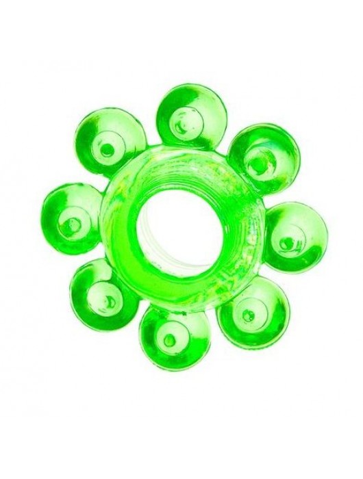 Зеленое эрекционное кольцо-цветок - Toyfa Basic - в Кисловодске купить с доставкой