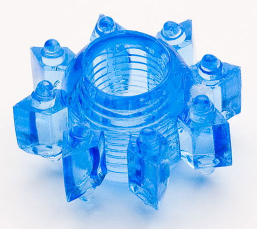 Голубая гелевая насадка-звезда - Toyfa Basic - в Кисловодске купить с доставкой