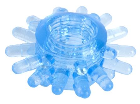 Голубая гелевая насадка с шипиками - Toyfa Basic - в Кисловодске купить с доставкой