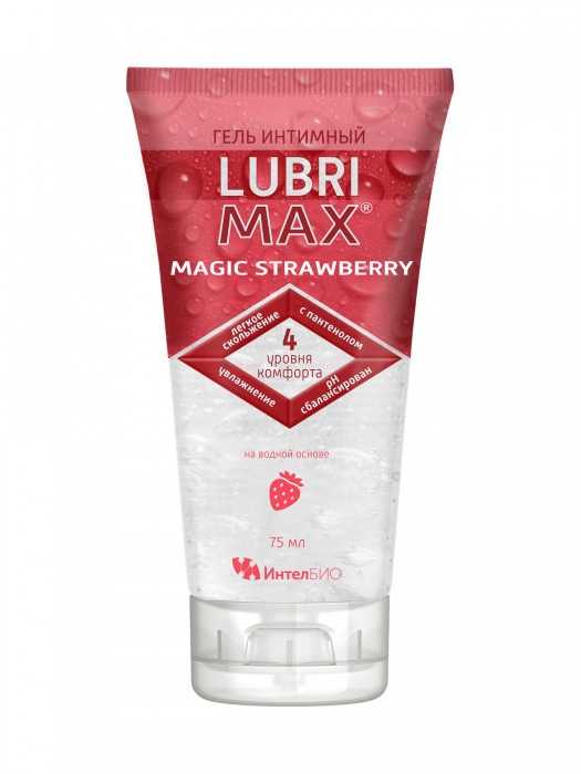 Интимный гель-смазка на водной основе Lubrimax Magic Strawberry - 75 мл. - ИнтелБИО - купить с доставкой в Кисловодске