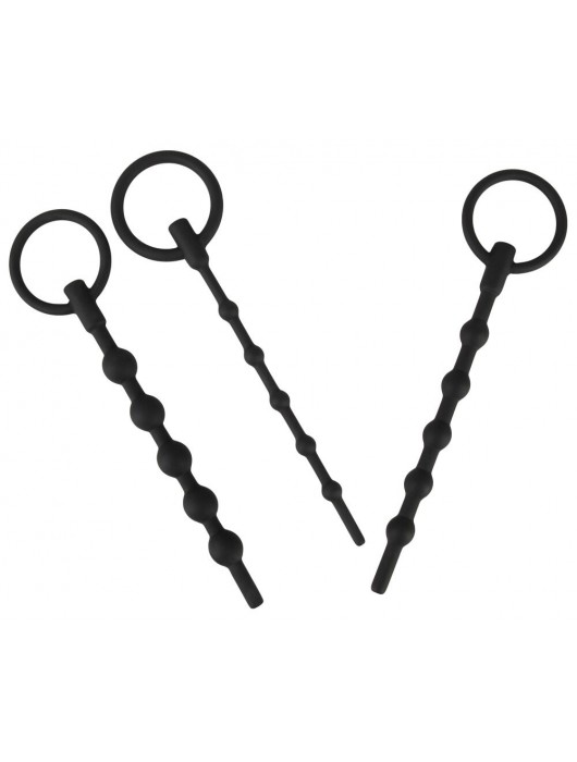 Набор из 3 черных силиконовых уретральных стимуляторов Training Set - Orion - купить с доставкой в Кисловодске